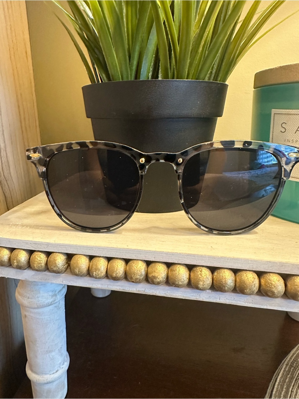 Classic Tortoiseshell Sunglasses - Black Lenses